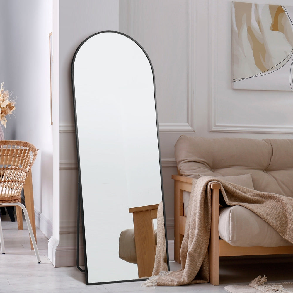NNEED Full Length Mirror Arched Free Standing Black