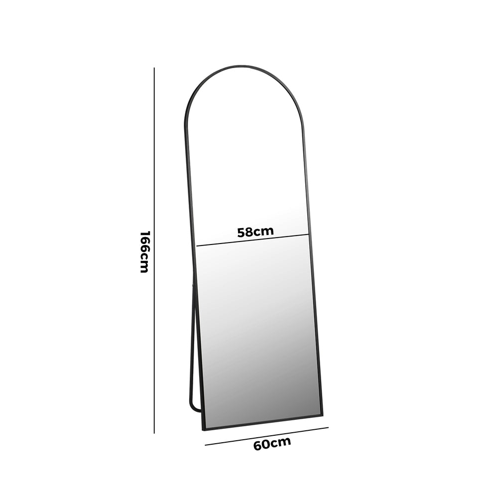 NNEED Full Length Mirror Arched Free Standing Black