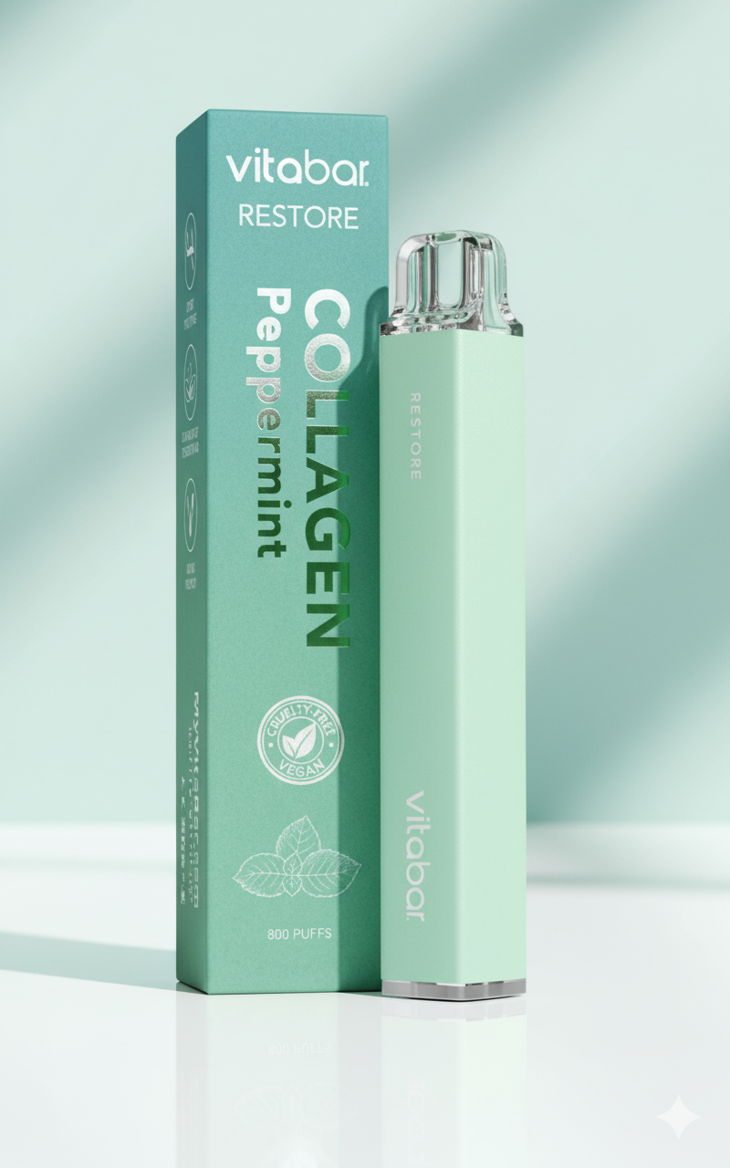 VITABAR RESTORE - Collagen - Peppermint - Healthvape Disposable - 0% Nic