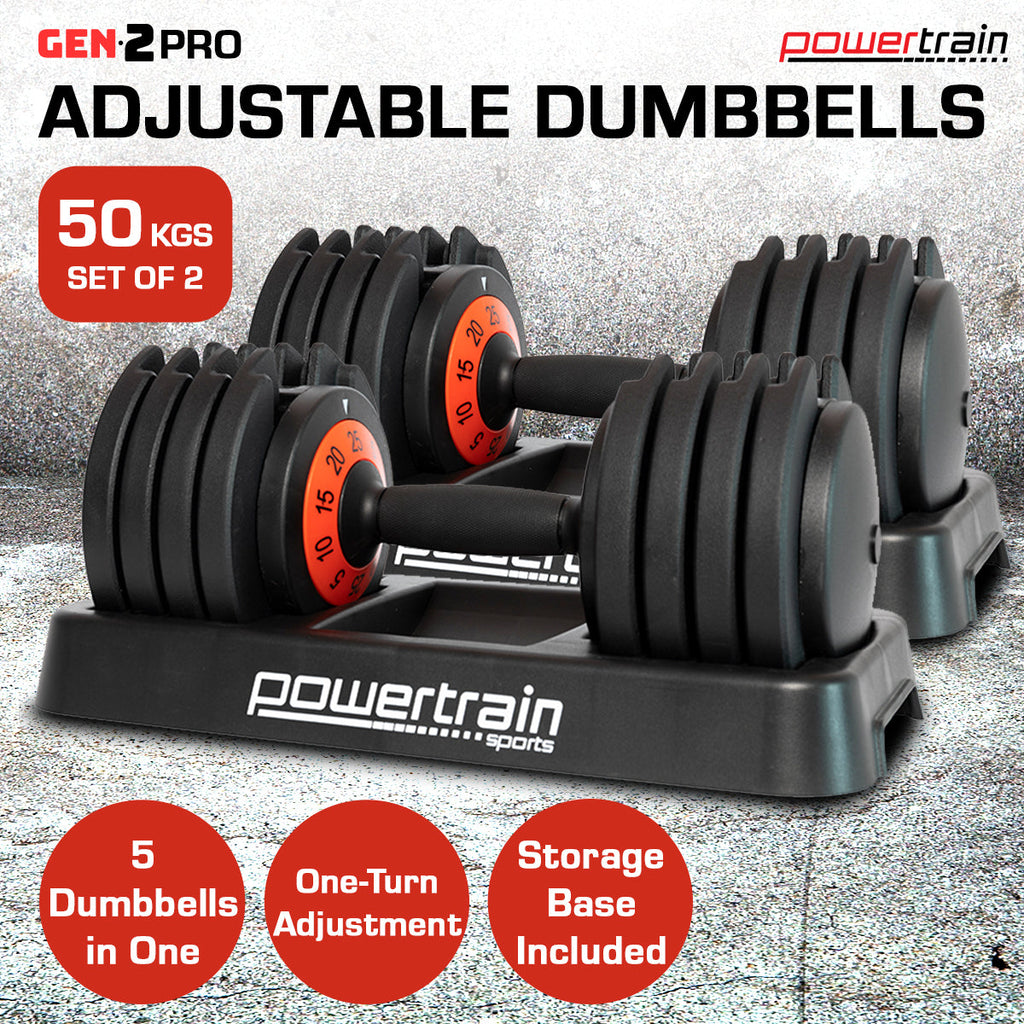 NNEDPE Powertrain GEN2 Pro Adjustable Dumbbell Set - 50kg